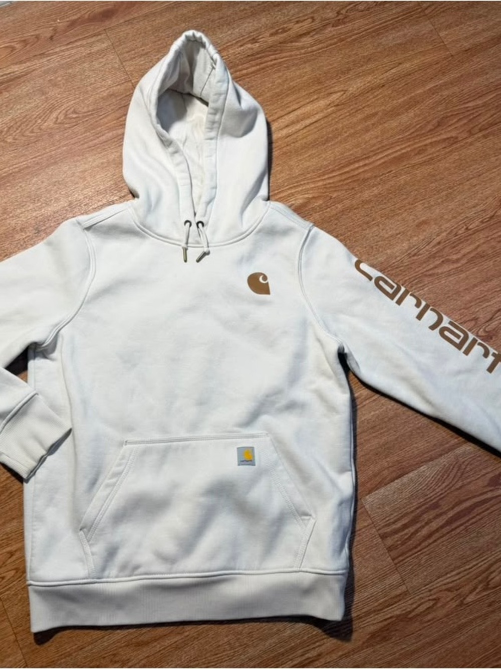 Carhartt Women’s Cream Hoodie Sweatshirt - Picture 1 of 10